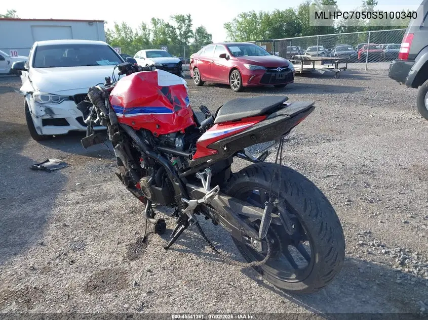 2025 Honda Cbr500 Ra VIN: MLHPC7050S5100340 Lot: 45541361