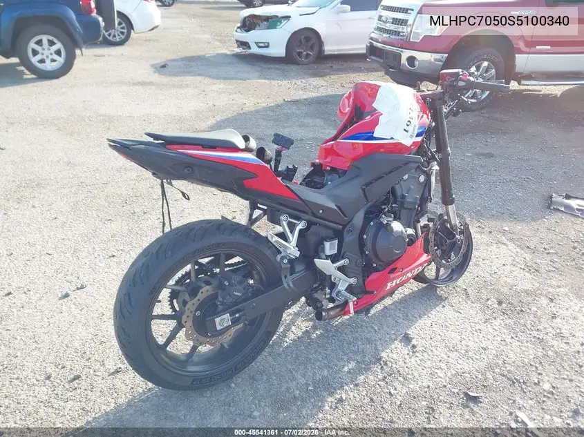 2025 Honda Cbr500 Ra VIN: MLHPC7050S5100340 Lot: 45541361