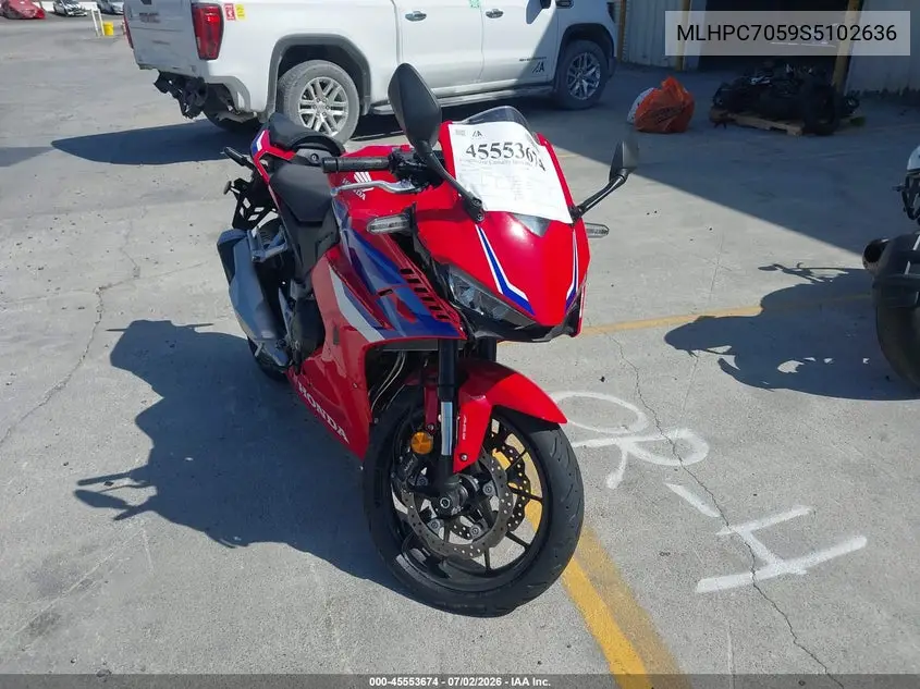 2025 Honda Cbr500 Ra VIN: MLHPC7059S5102636 Lot: 45553674