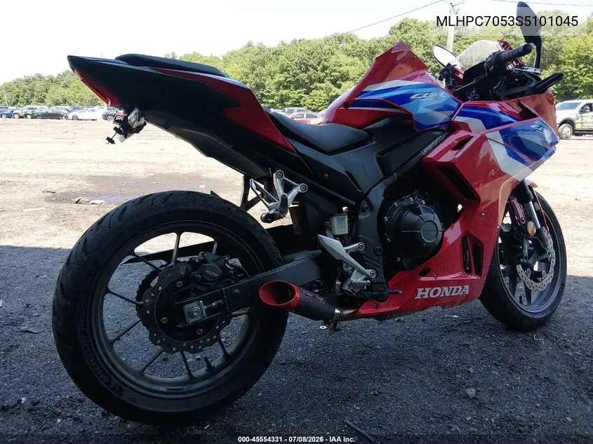 2025 Honda Cbr500 Ra VIN: MLHPC7053S5101045 Lot: 45554331