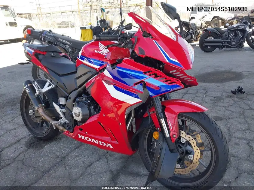 2025 Honda Cbr500 Ra VIN: MLHPC7054S5102933 Lot: 45561225