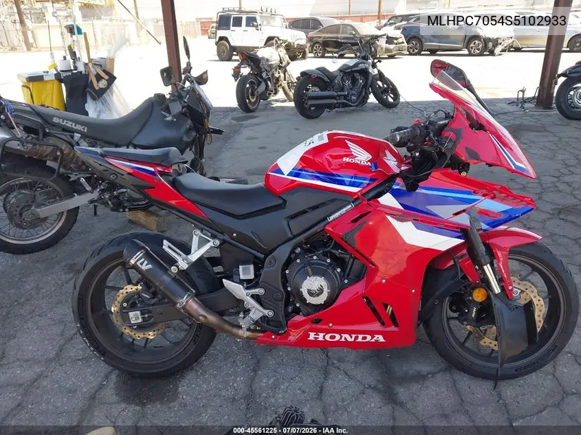 2025 Honda Cbr500 Ra VIN: MLHPC7054S5102933 Lot: 45561225