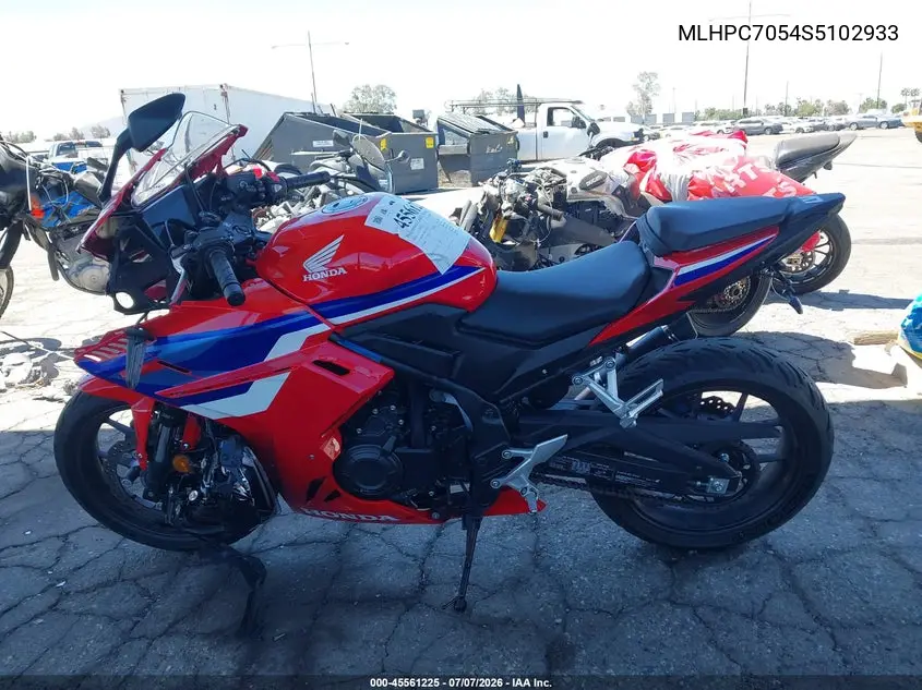 2025 Honda Cbr500 Ra VIN: MLHPC7054S5102933 Lot: 45561225