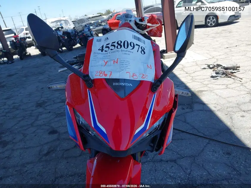2025 Honda Cbr500 Ra VIN: MLHPC7059S5100157 Lot: 45580978