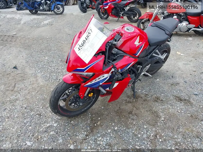 2025 Honda Cbr650 R VIN: MLHRH1558S5100196 Lot: 45604857