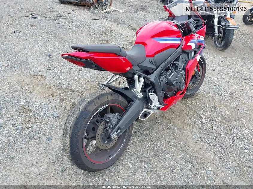 2025 Honda Cbr650 R VIN: MLHRH1558S5100196 Lot: 45604857