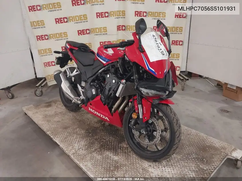 2025 Honda Cbr500 Ra VIN: MLHPC7056S5101931 Lot: 45610230