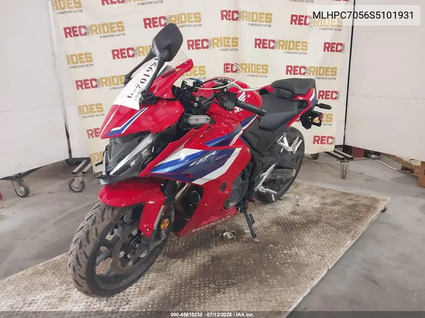 2025 Honda Cbr500 Ra VIN: MLHPC7056S5101931 Lot: 45610230