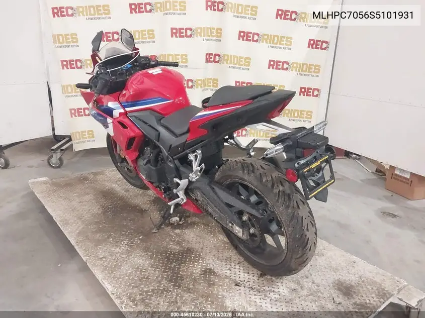 2025 Honda Cbr500 Ra VIN: MLHPC7056S5101931 Lot: 45610230
