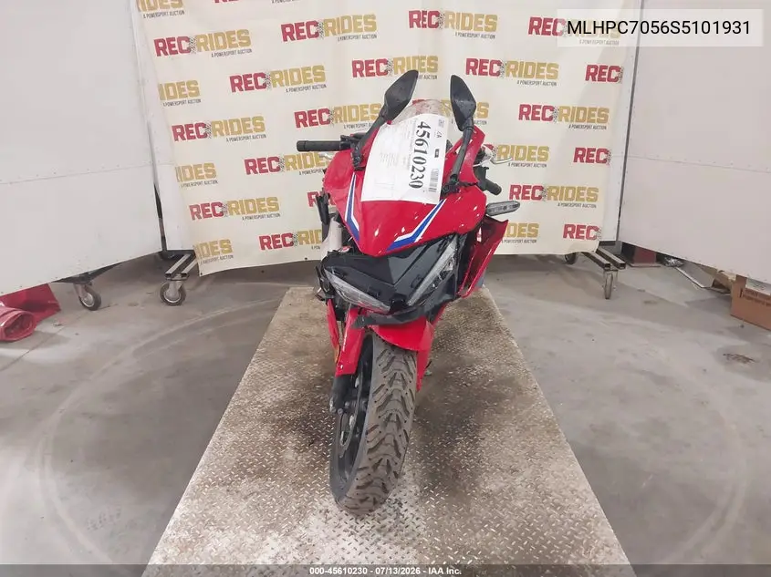 2025 Honda Cbr500 Ra VIN: MLHPC7056S5101931 Lot: 45610230