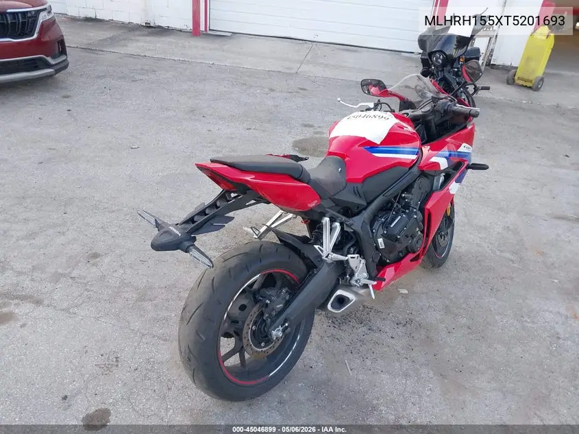 2026 Honda Cbr650 R VIN: MLHRH155XT5201693 Lot: 45046899