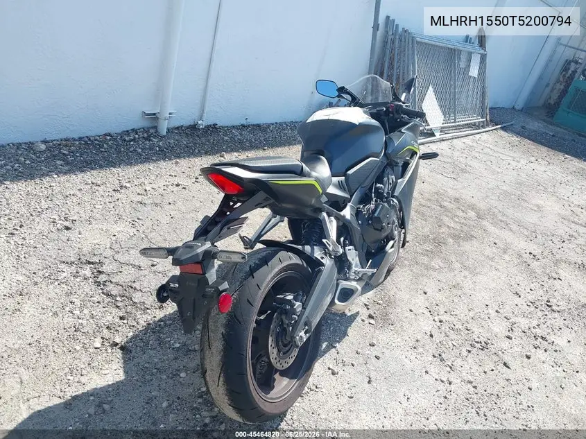 2026 Honda Cbr650 R VIN: MLHRH1550T5200794 Lot: 45464820