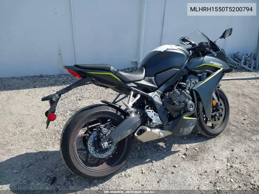 2026 Honda Cbr650 R VIN: MLHRH1550T5200794 Lot: 45464820