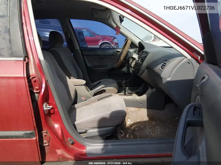 1997 Honda Civic Lx VIN: 1HGEJ6671VL022736 Lot: 45690508