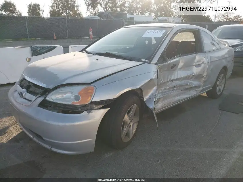 1HGEM22971L072994 2001 Honda Civic Ex