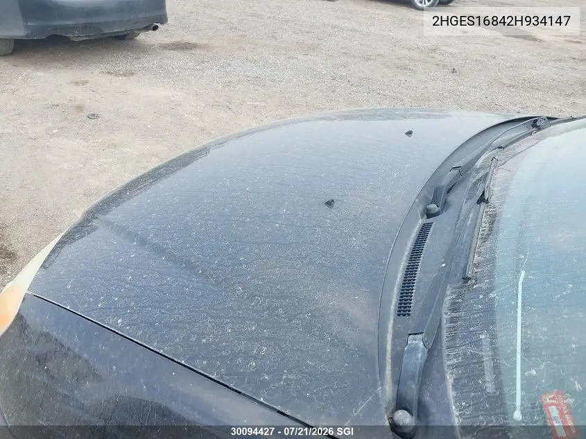 2002 Honda Civic Lx VIN: 2HGES16842H934147 Lot: 30094427