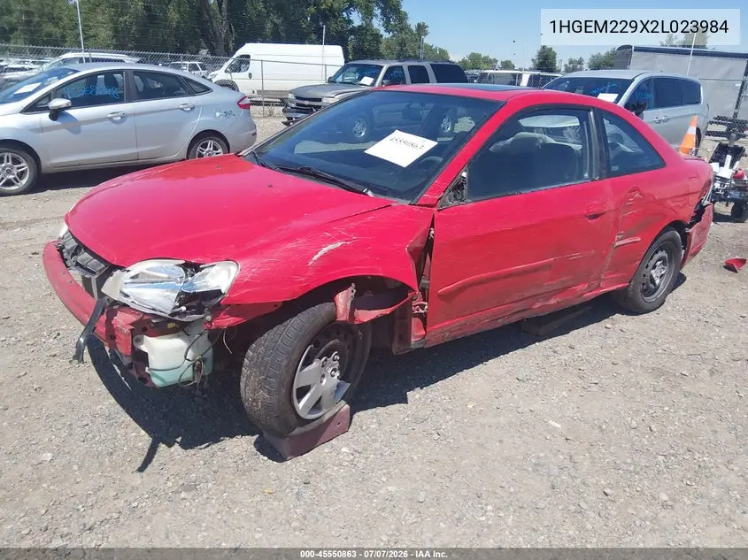 2002 Honda Civic Ex VIN: 1HGEM229X2L023984 Lot: 45550863