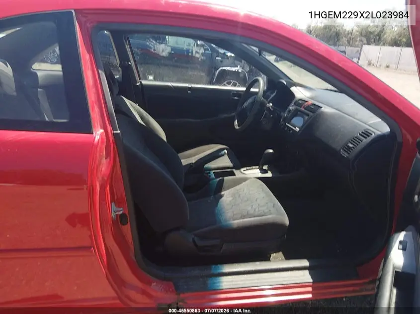 2002 Honda Civic Ex VIN: 1HGEM229X2L023984 Lot: 45550863