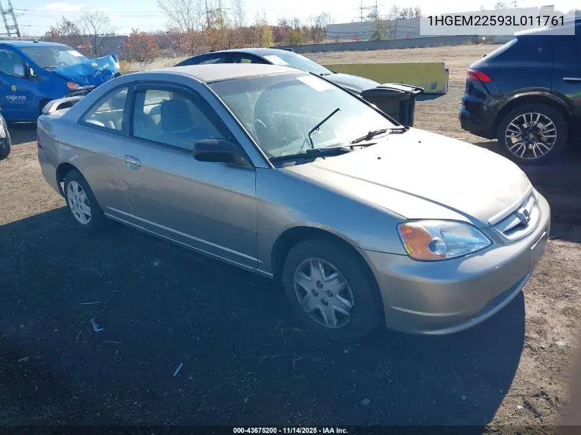 1HGEM22593L011761 2003 Honda Civic Lx