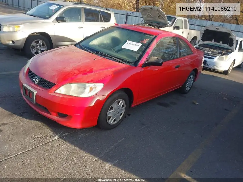 1HGEM21114L085210 2004 Honda Civic Vp