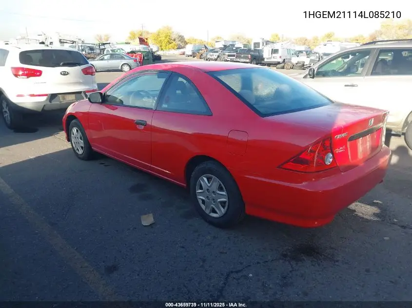 1HGEM21114L085210 2004 Honda Civic Vp