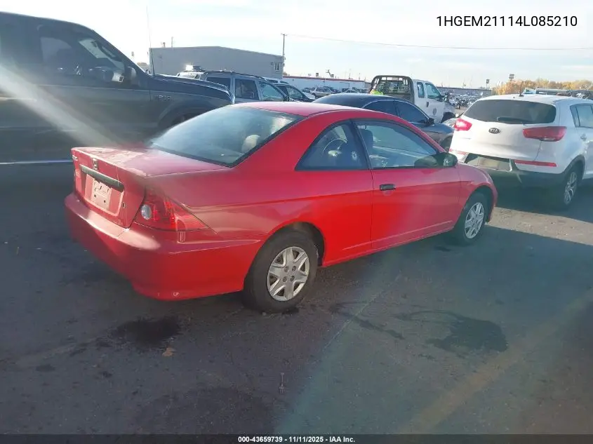 1HGEM21114L085210 2004 Honda Civic Vp