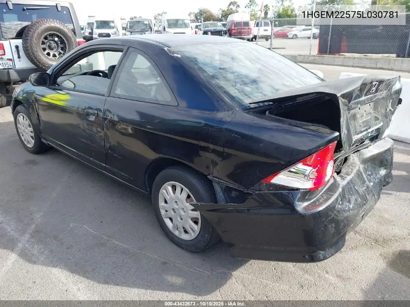 1HGEM22575L030781 2005 Honda Civic Lx