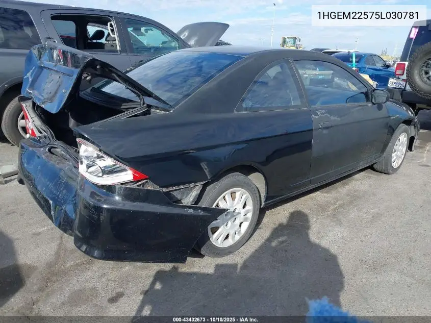 1HGEM22575L030781 2005 Honda Civic Lx