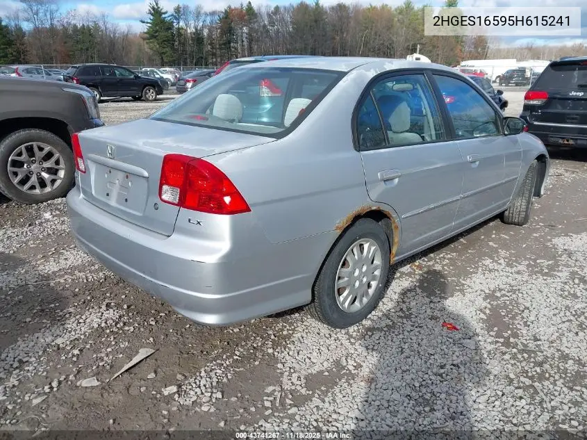 2HGES16595H615241 2005 Honda Civic Lx