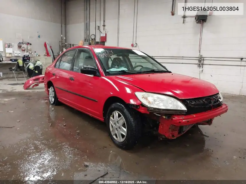 1HGES16305L003804 2005 Honda Civic Vp