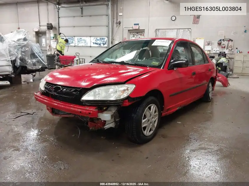 1HGES16305L003804 2005 Honda Civic Vp