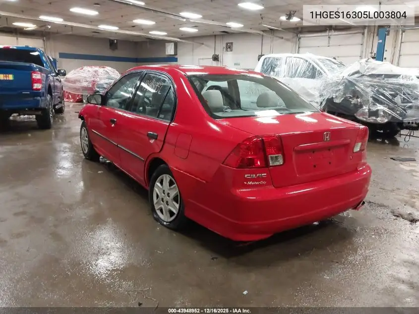 1HGES16305L003804 2005 Honda Civic Vp