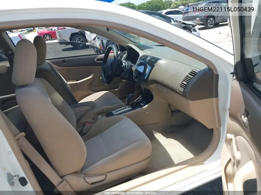 2005 Honda Civic Vp VIN: 1HGEM22115L050439 Lot: 45685264
