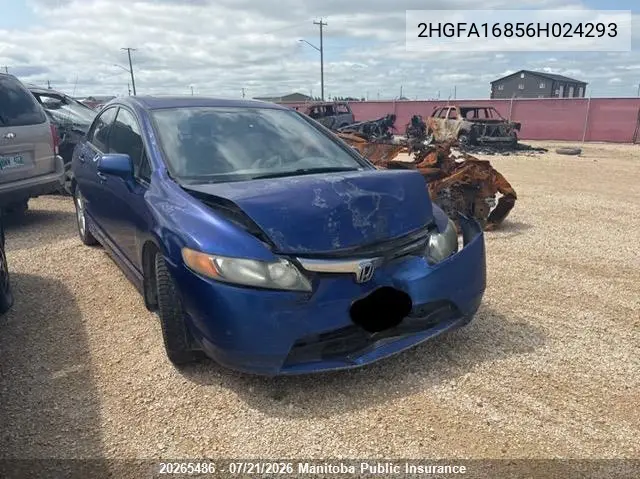 2006 Honda Civic Ex VIN: 2HGFA16856H024293 Lot: 20265486