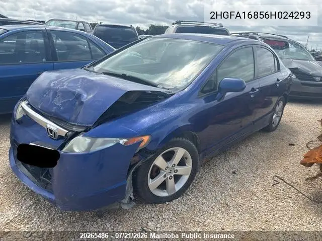 2006 Honda Civic Ex VIN: 2HGFA16856H024293 Lot: 20265486