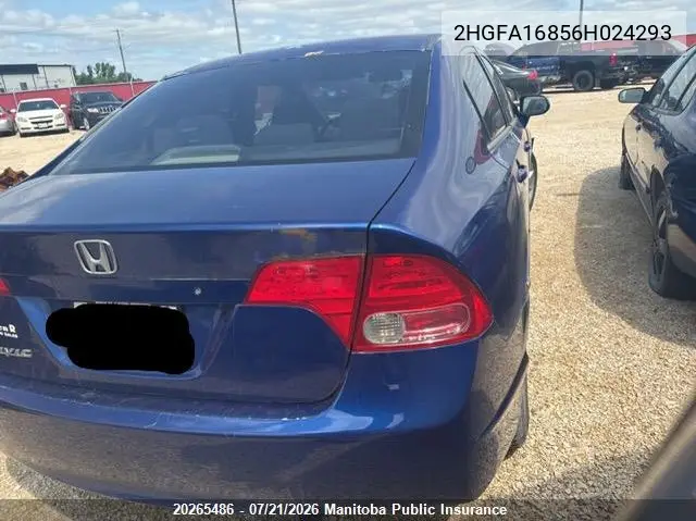 2006 Honda Civic Ex VIN: 2HGFA16856H024293 Lot: 20265486