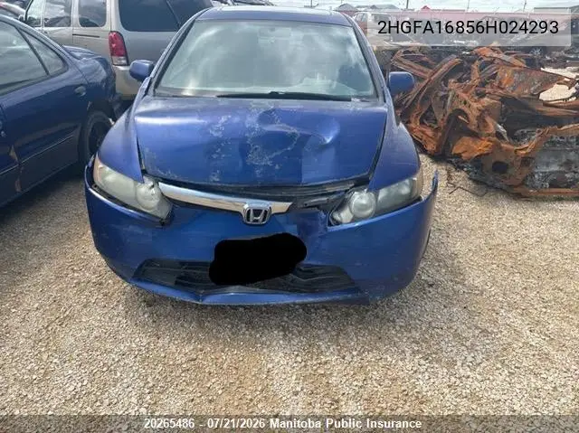 2006 Honda Civic Ex VIN: 2HGFA16856H024293 Lot: 20265486