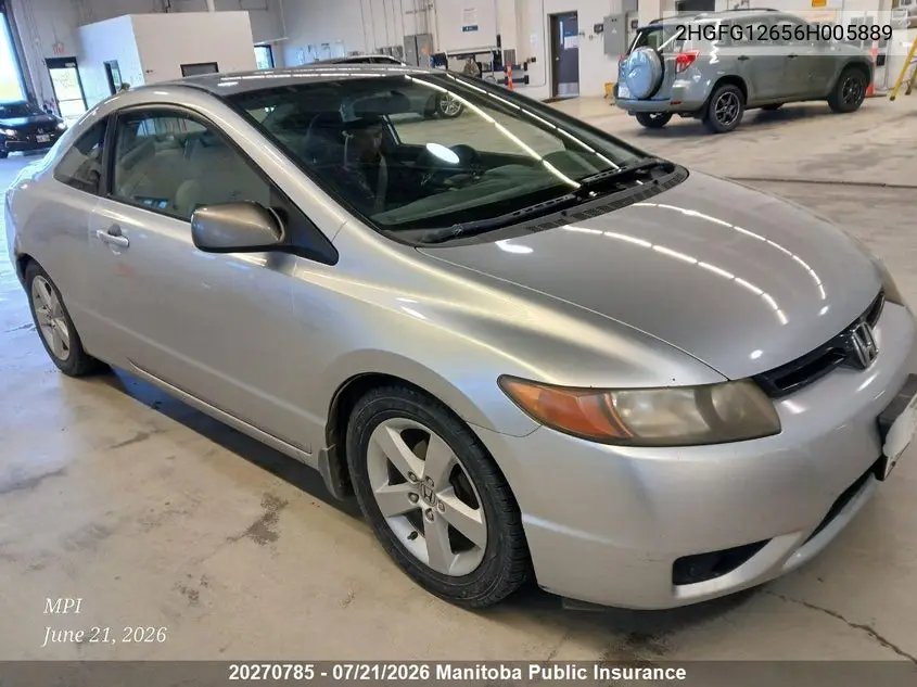 2006 Honda Civic Lx VIN: 2HGFG12656H005889 Lot: 20270785