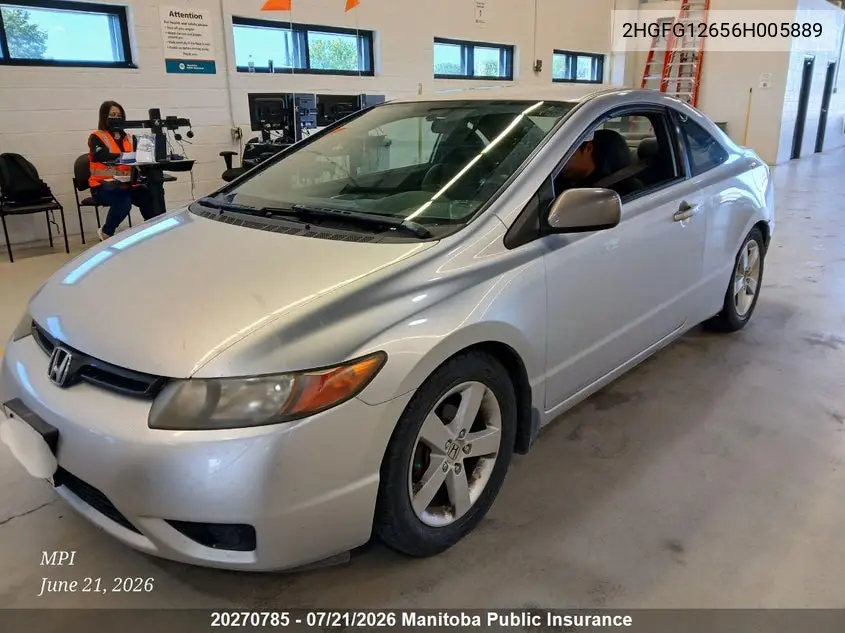 2006 Honda Civic Lx VIN: 2HGFG12656H005889 Lot: 20270785
