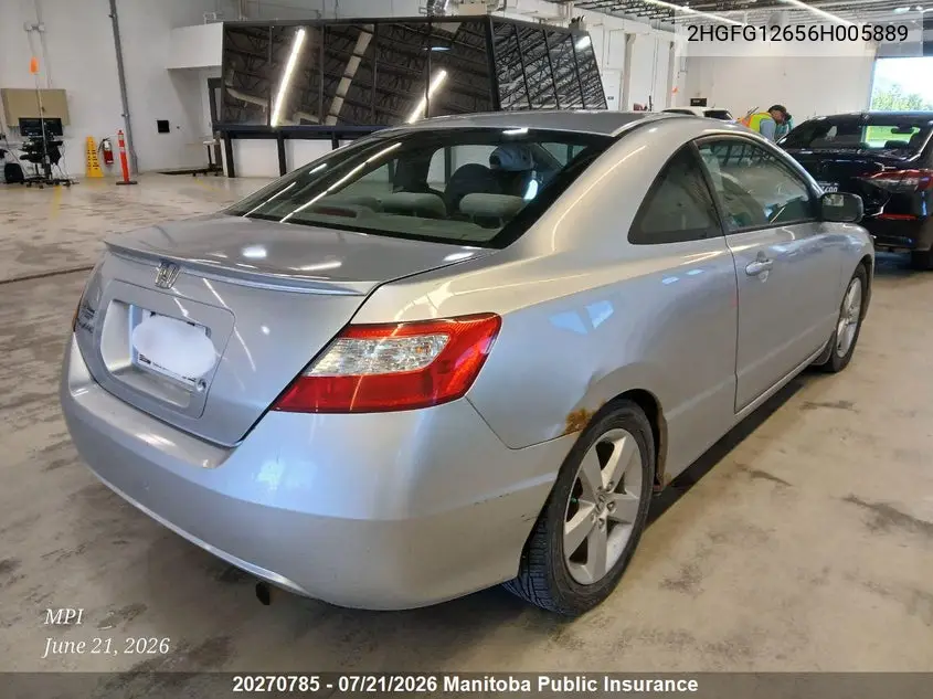 2006 Honda Civic Lx VIN: 2HGFG12656H005889 Lot: 20270785