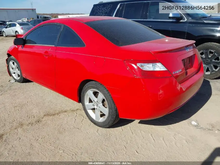2HGFG12886H564256 2006 Honda Civic Ex