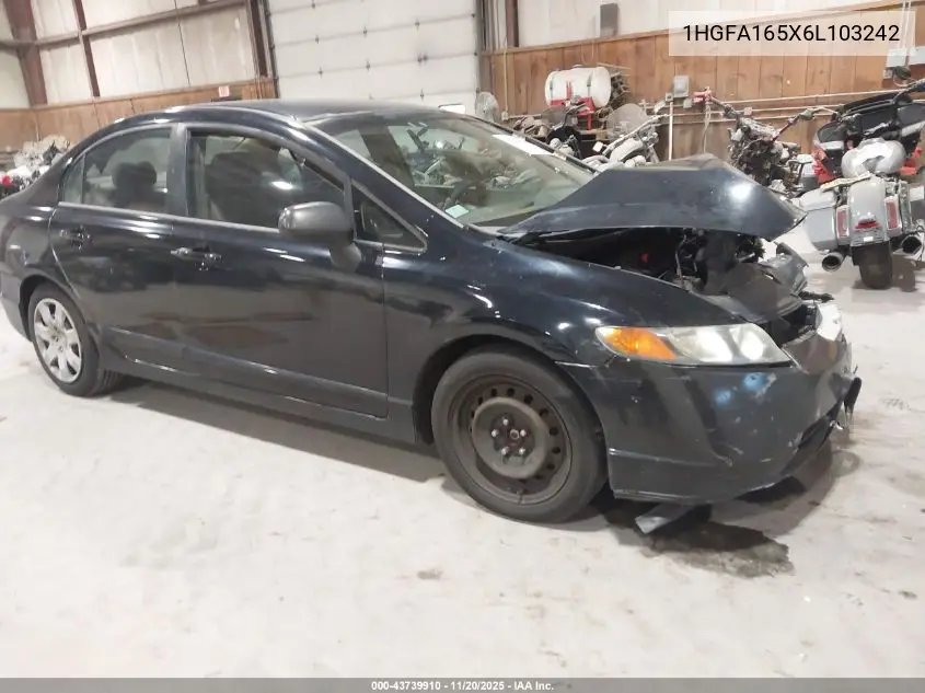 1HGFA165X6L103242 2006 Honda Civic Lx