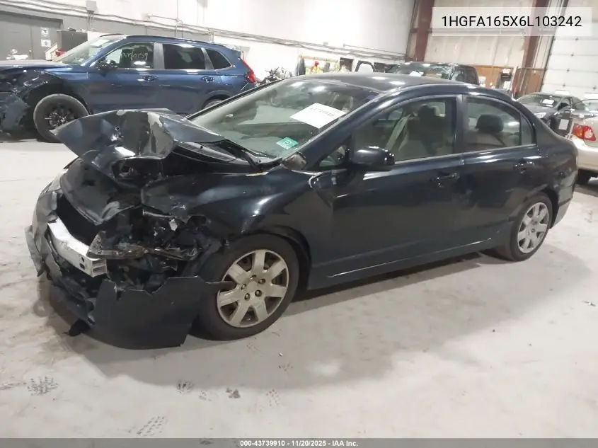 1HGFA165X6L103242 2006 Honda Civic Lx