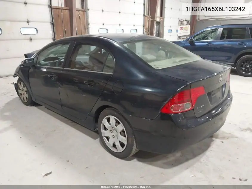 1HGFA165X6L103242 2006 Honda Civic Lx