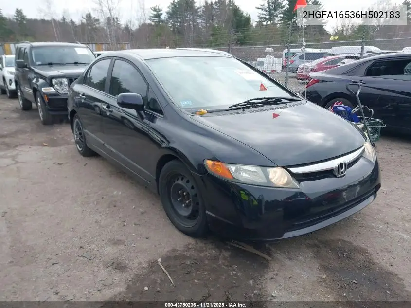 2HGFA16536H502183 2006 Honda Civic Lx