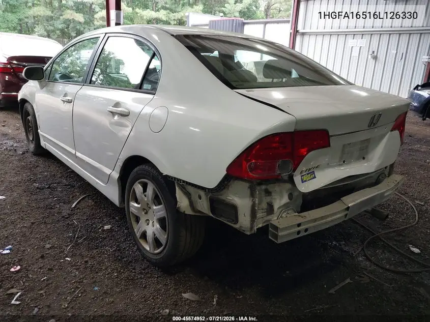 2006 Honda Civic Lx VIN: 1HGFA16516L126330 Lot: 45574952