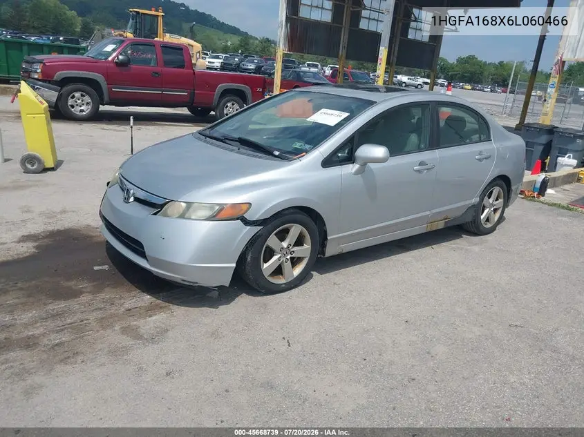 2006 Honda Civic Ex VIN: 1HGFA168X6L060466 Lot: 45668739