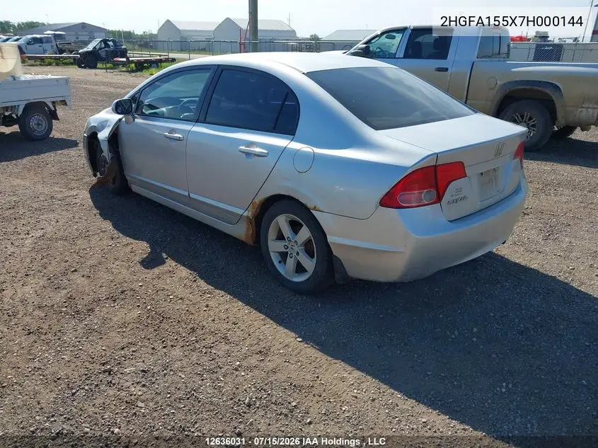 2007 Honda Civic Lx VIN: 2HGFA155X7H000144 Lot: 12636031