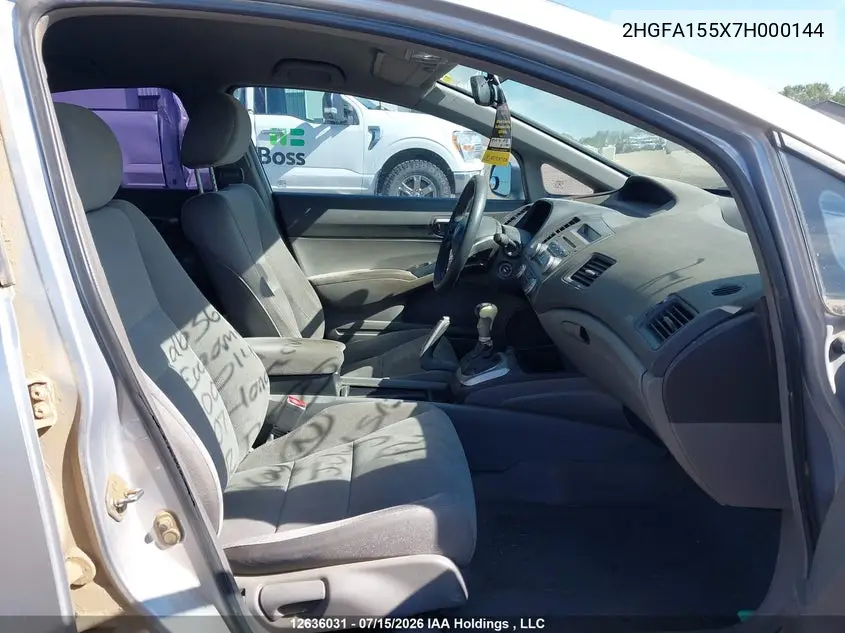 2007 Honda Civic Lx VIN: 2HGFA155X7H000144 Lot: 12636031