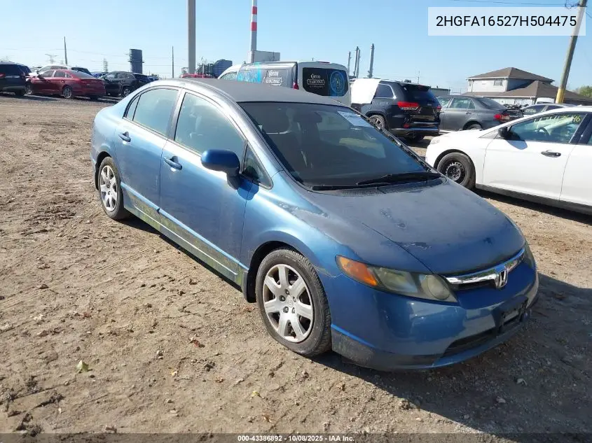 2HGFA16527H504475 2007 Honda Civic Lx